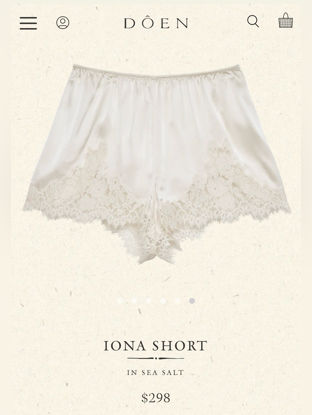 NWT authentic Doen Iona Short Sea Salt XL